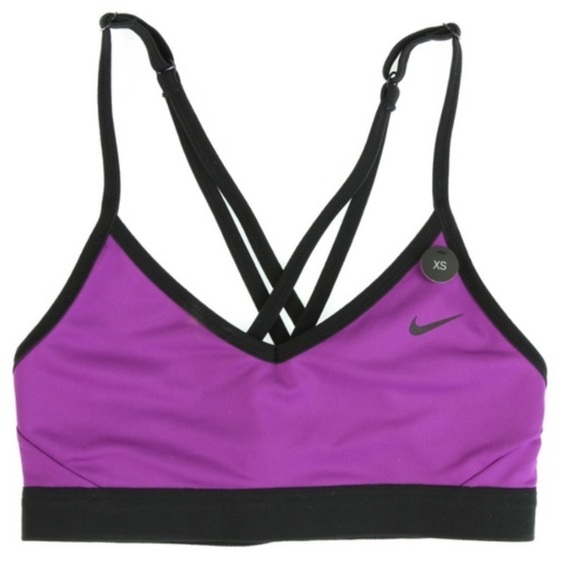 Nike Indy Light CrossBack Strappy Bra Purple Black - Picture 1 of 8